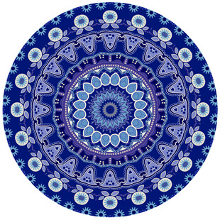圆形蓝色精美花纹