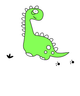 可爱绿恐龙漫步