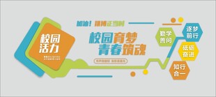 青春活力校园文化墙 