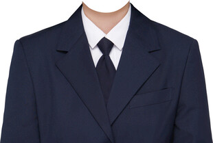 女深色西装深蓝色领带素材