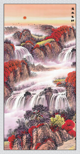 玄关画流水生财