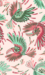 花鸟图案背景纹理