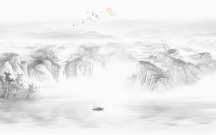 新中式水墨山水画