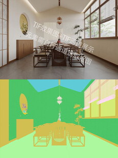 新中式茶室效果图