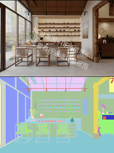 新中式茶室效果图