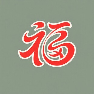 红色福字艺术字体设计