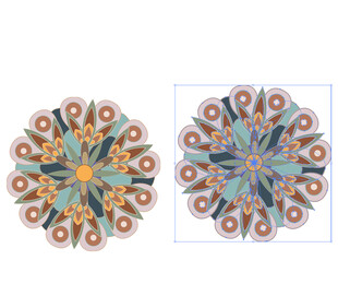 精美对称花纹图案设计圆形