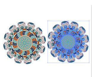 精美对称花纹图案设计圆形