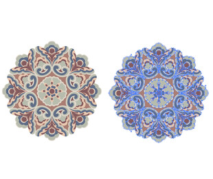 精美双圆形民族风花纹图案