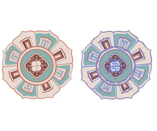 复古风圆形花纹图案设计