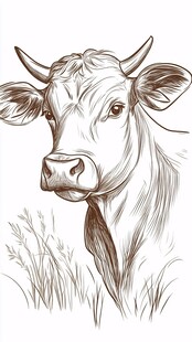 素描牛素材-素描牛图片-素描牛设计模板-昵图网