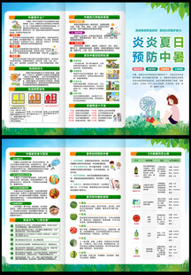 防暑三折页