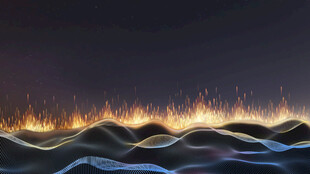 火焰在起伏地形上燃烧