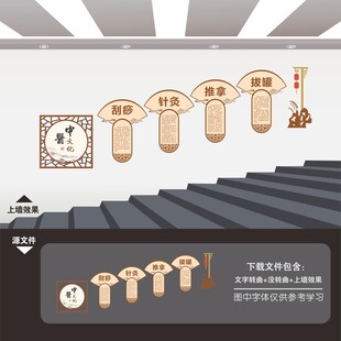 中医针灸推拿拔罐刮痧展板文化墙