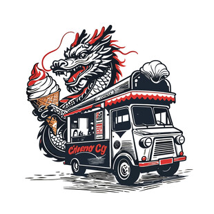 龙纹装饰的特色卡车