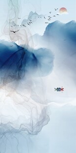 意境水墨山水画