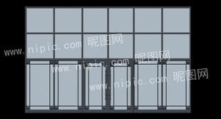 简约玻璃幕墙地弹门设计图