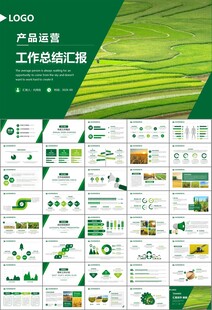 水稻农田农业种植大米PPT模板