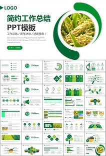 水稻农田农业种植大米PPT模板