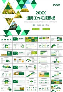 水稻农田农业种植大米PPT模板