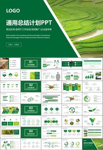 水稻农田农业种植大米PPT模板