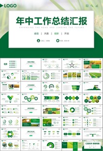 水稻农田农业种植大米PPT模板