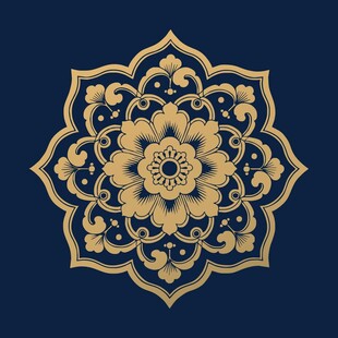 宝相花纹样大唐风连珠纹海棠纹