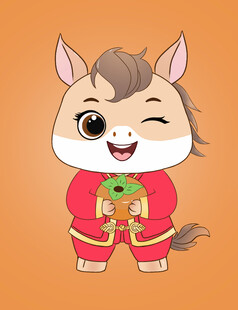 马年吉祥物卡通可爱马