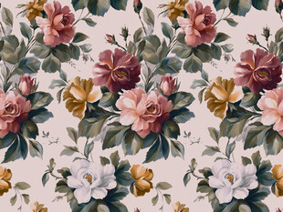 复古花卉图案布料