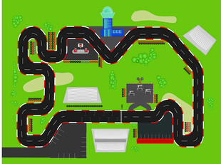 绿色背景的复杂赛道图案