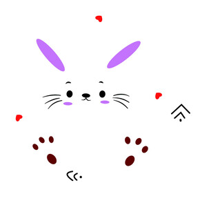 可爱兔子图案与爪印装饰