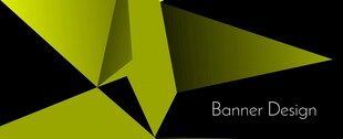 几何黄绿拼接横幅设计