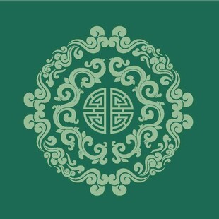 中式传统圆形吉祥花纹图案