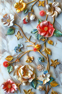 精美金属花卉装饰图案