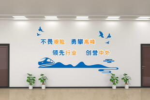 励志办公室文化墙装饰图