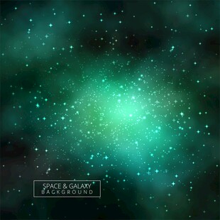 梦幻绿色星空矢量背景