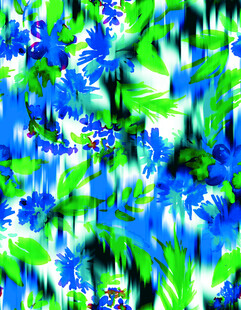 蓝绿花卉抽象图案纹理