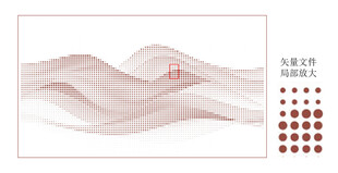 渐变波浪图案与色样展示