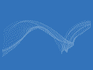 蓝色粒子飞鸟动态线条图