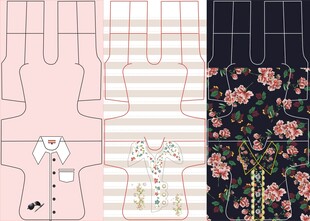 殡葬服饰多样服装面料与图案展示