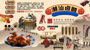 潮汕卤鹅背景墙