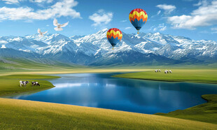 蓝天白云大草原