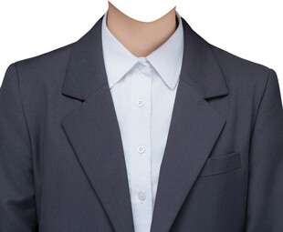 女款深灰色西装正装衣服素材