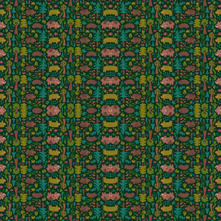 绿色花卉几何图案背景