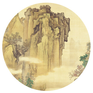 新中式圆形水墨装饰画