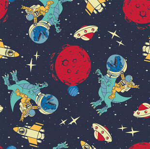 太空主题卡通图案设计