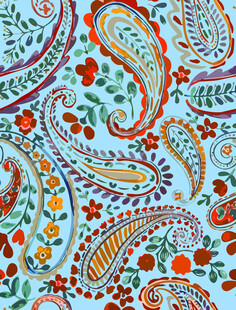 多彩佩斯利花纹图案设计