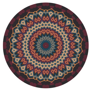 圆形几何地毯印花