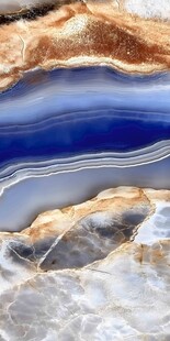 蓝白纹理玛瑙石特写