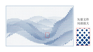 蓝白渐变波浪图案设计